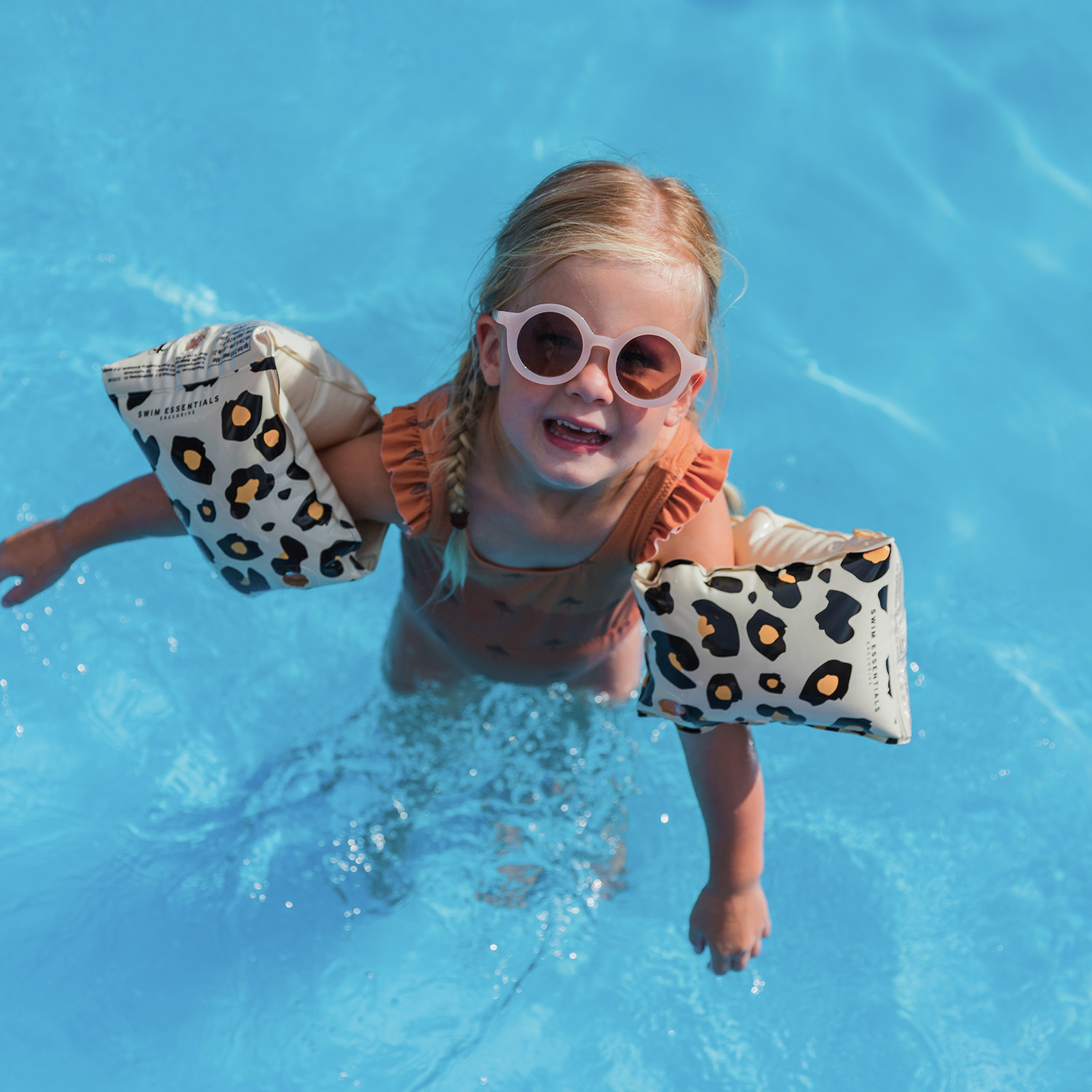 Swim Essentials | Schwimmflügel 2-6 Jahre | Beige Leopard