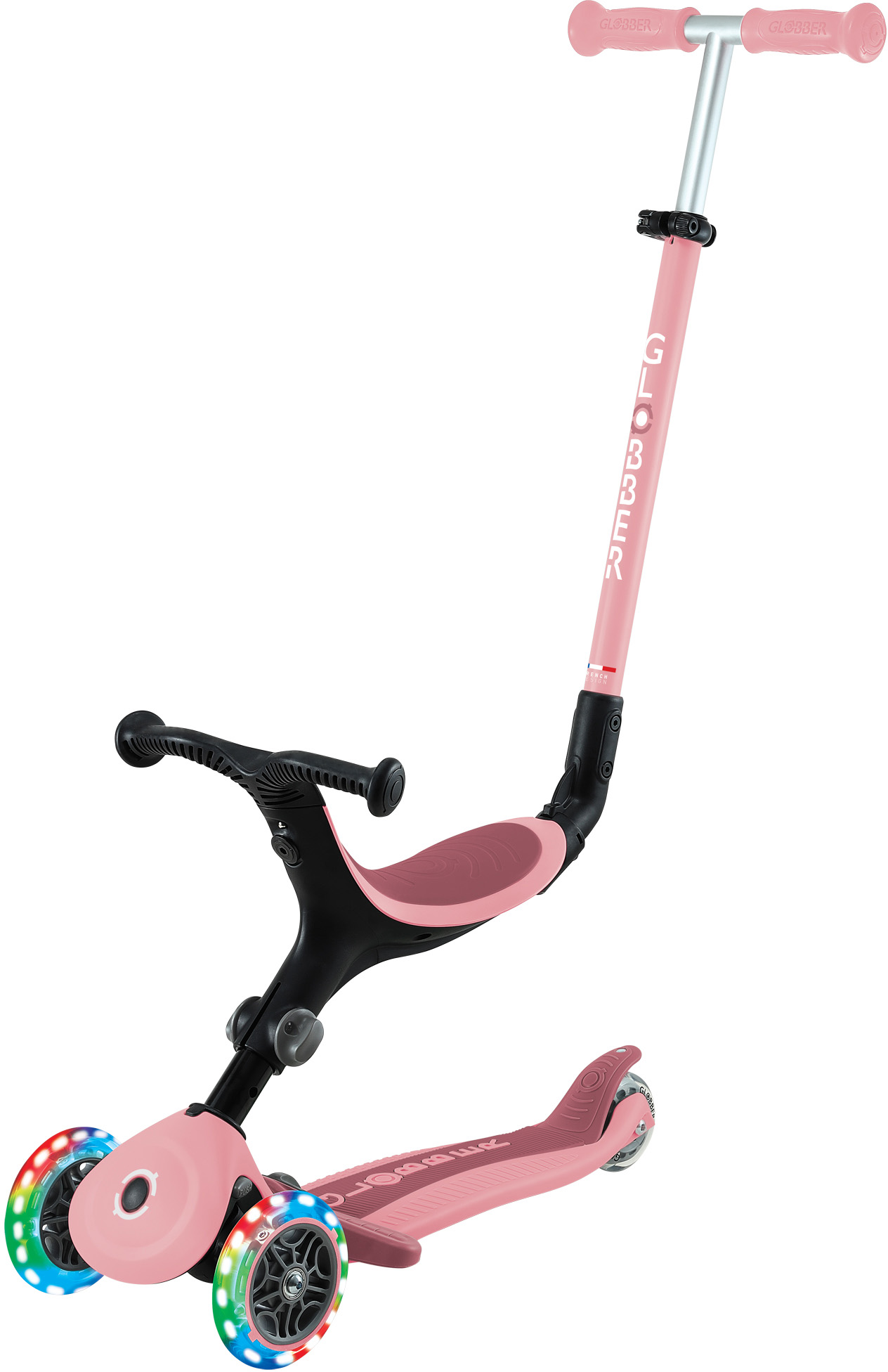 Globber Laufrad / Dreirad | GO UP Active Lights | Pastel pink