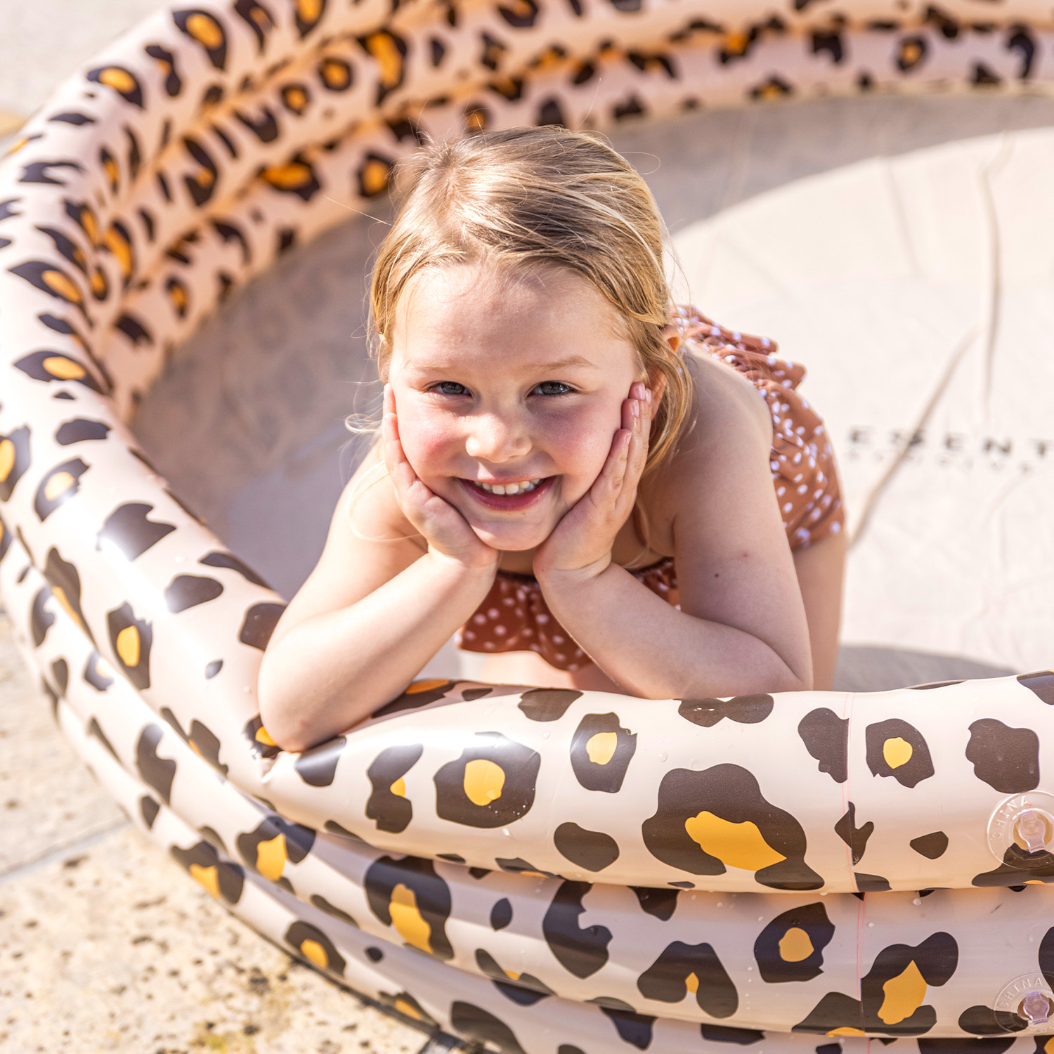 Swim Essentials | Baby Pool 150cm | Beige Leopard