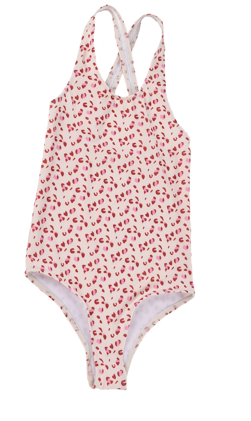Swim Essentials | Badeanzug Mädchen 122/128 | Pink Leopard