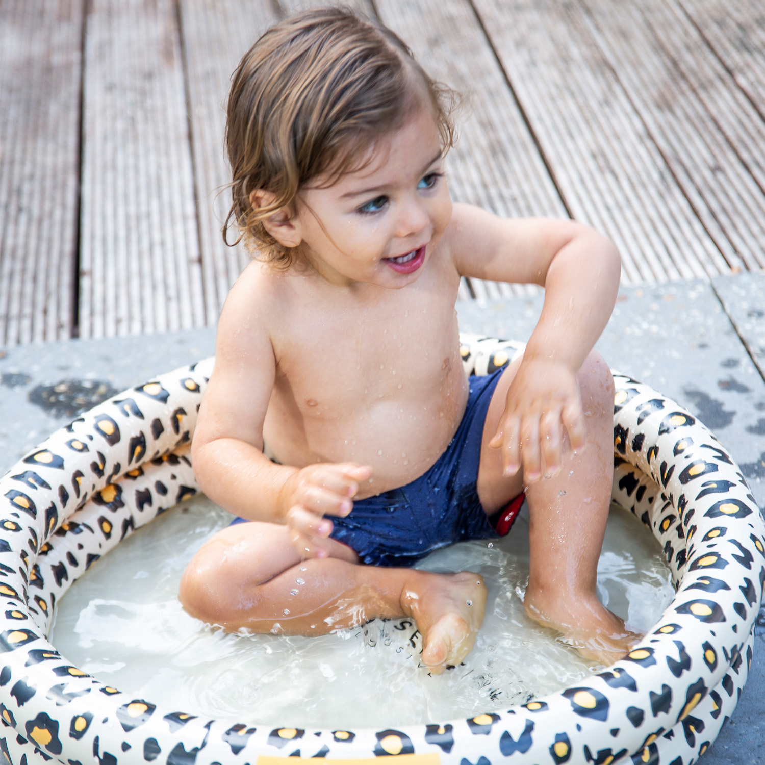 Swim Essentials | Baby Pool 60cm | Beige Leopard