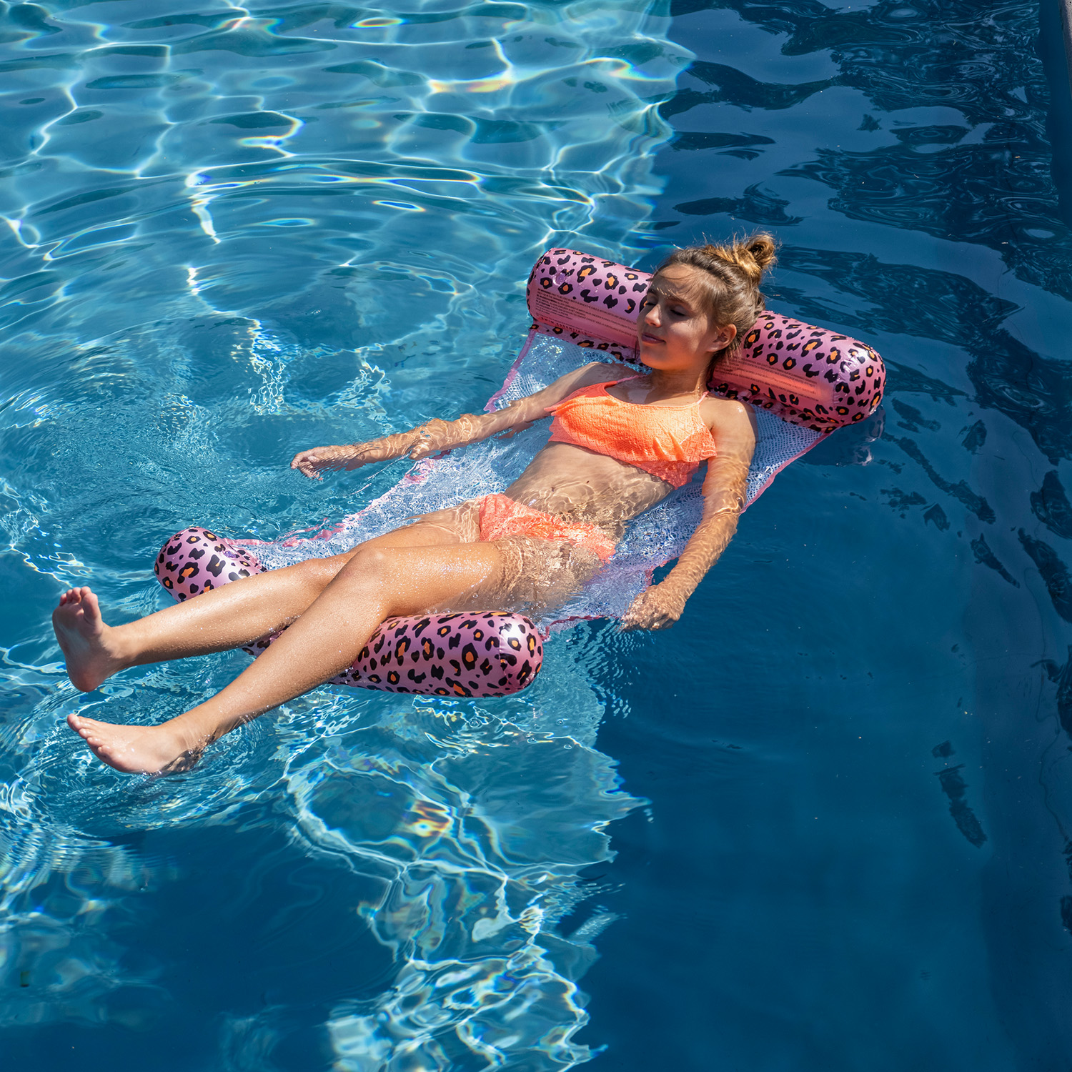 Swim Essentials | Wasserhängematte 116cm | Rose Gold Leopard