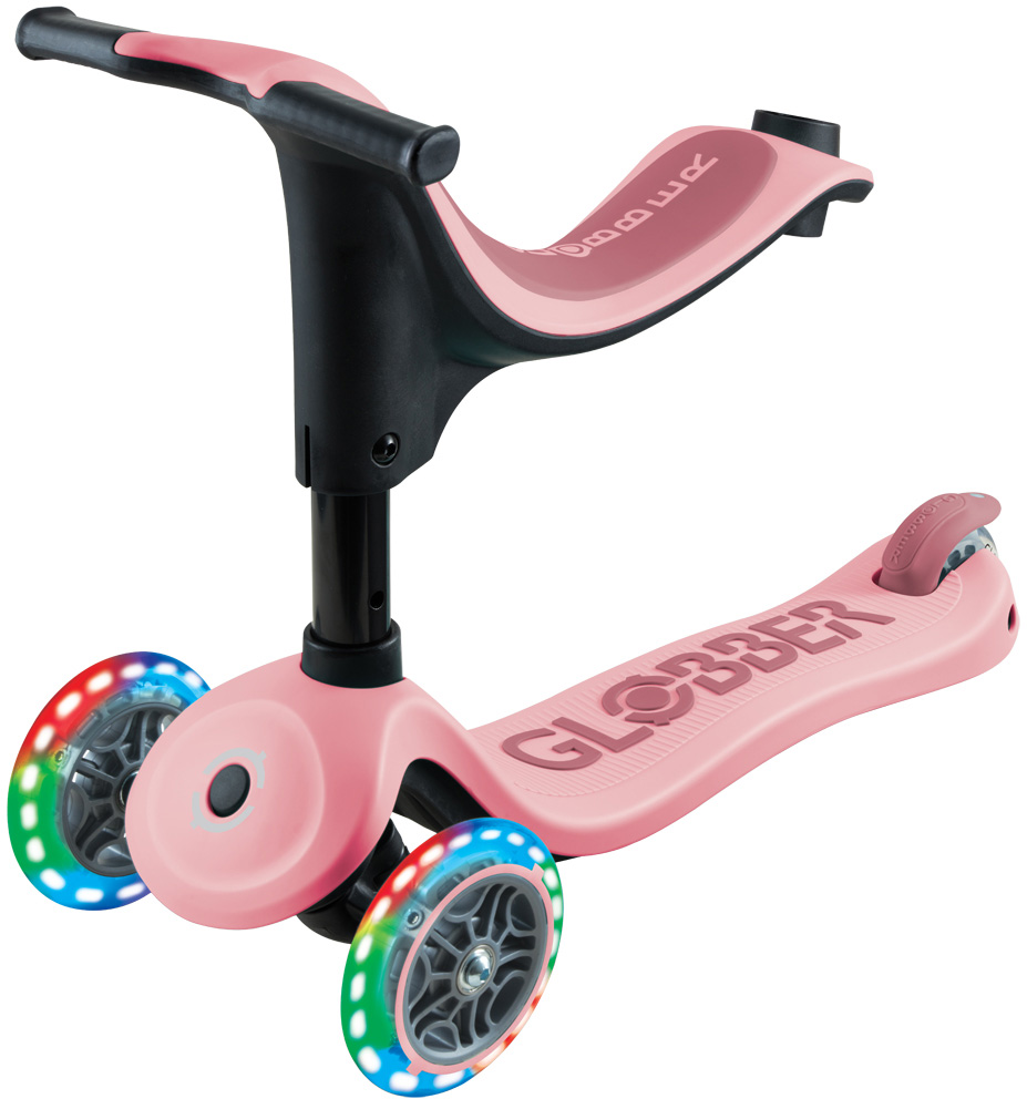 Globber Laufrad / Dreirad | GO UP Sporty Lights | Deep Pastel Pink