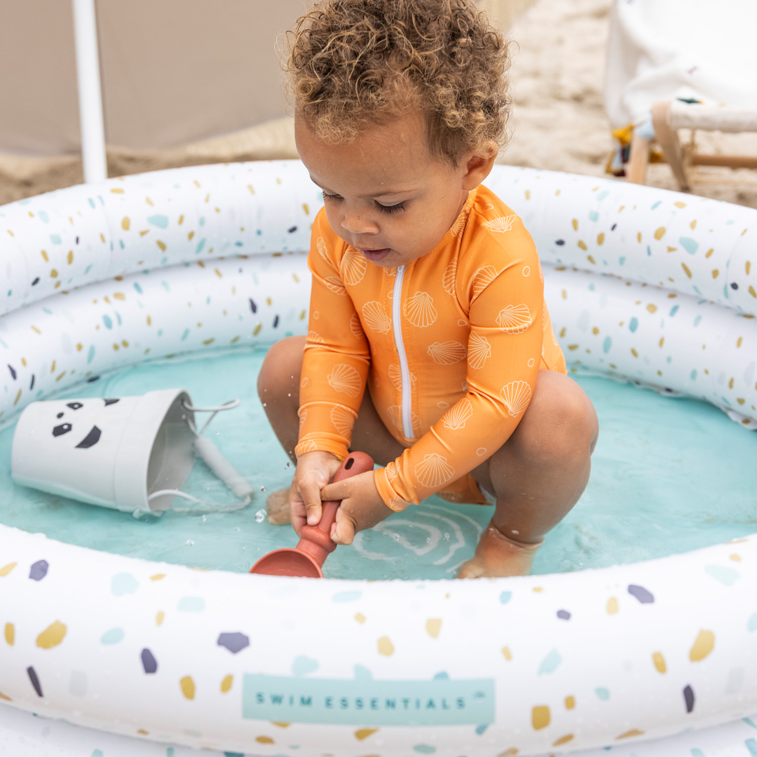 Swim Essentials | Baby Pool 100cm | White Terrazzo