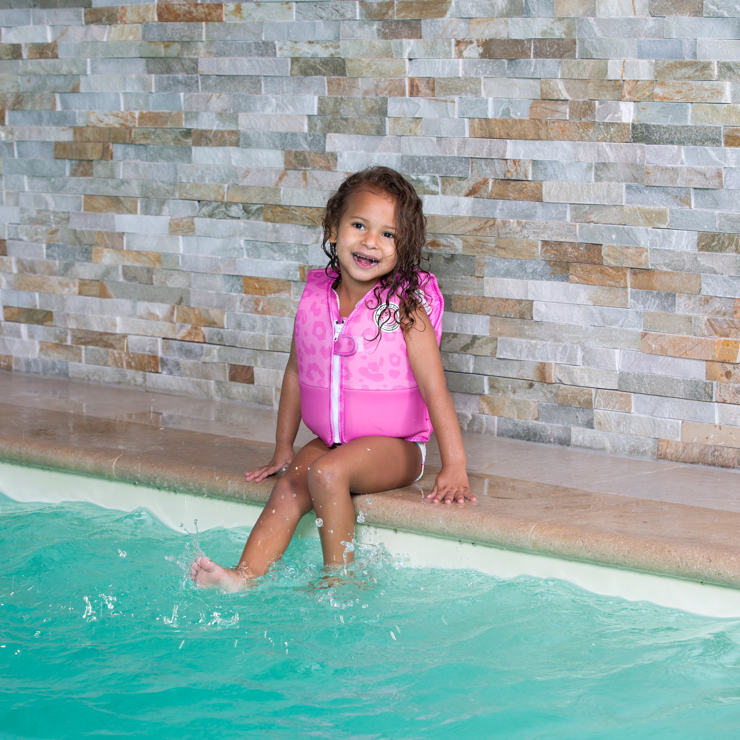 Swim Essentials | Schwimmweste 4-6 Jahre | Pink Leopard
