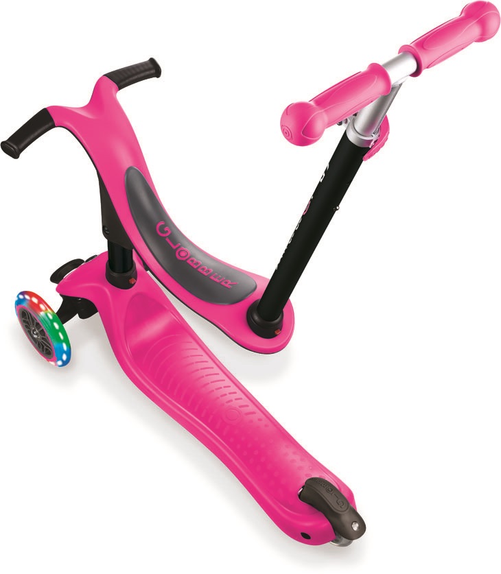Globber GO UP Sporty Lights with Stabilizer Pink