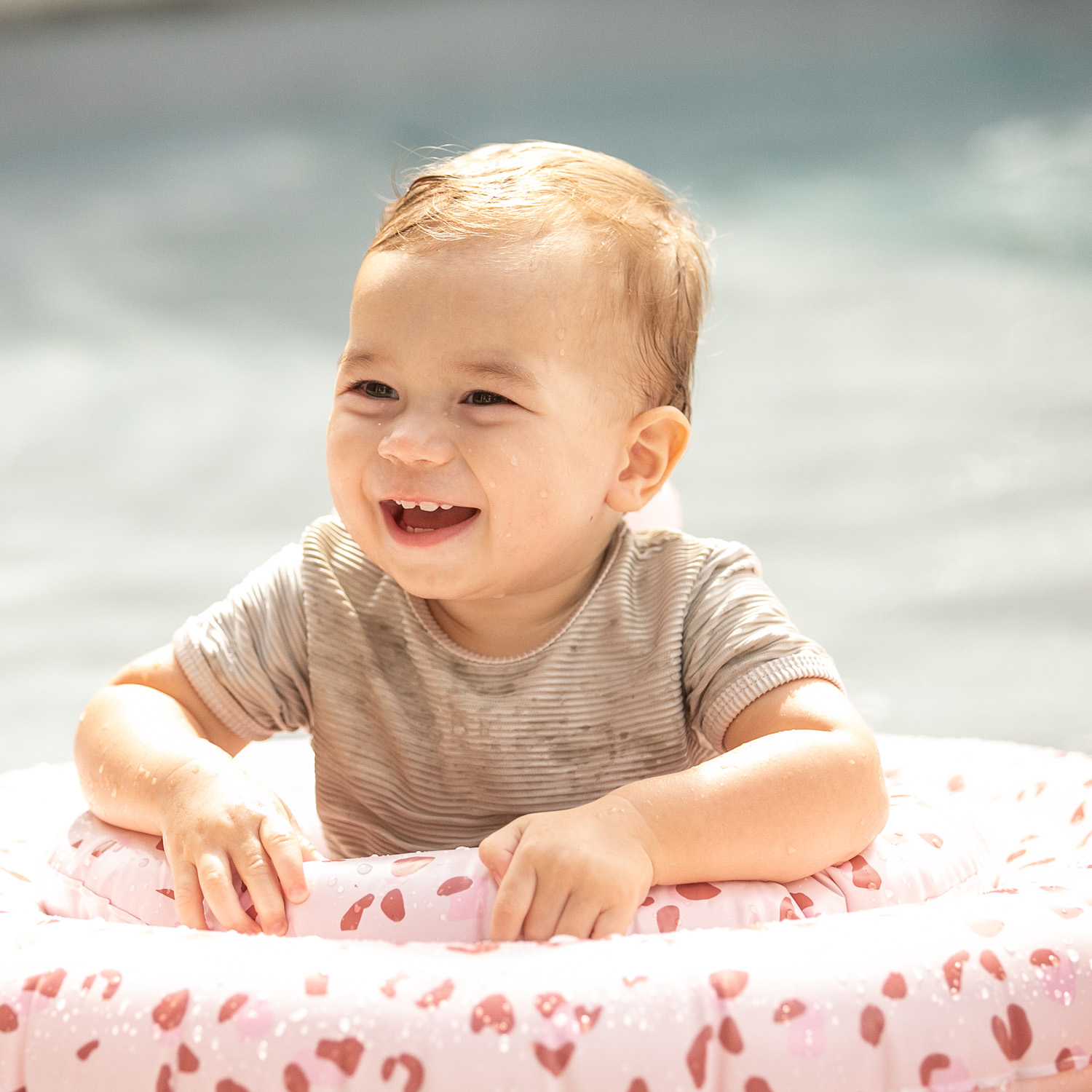 Swim Essentials | Baby-Schwimmsitz 0-1 Jahre | Old Pink Leopard