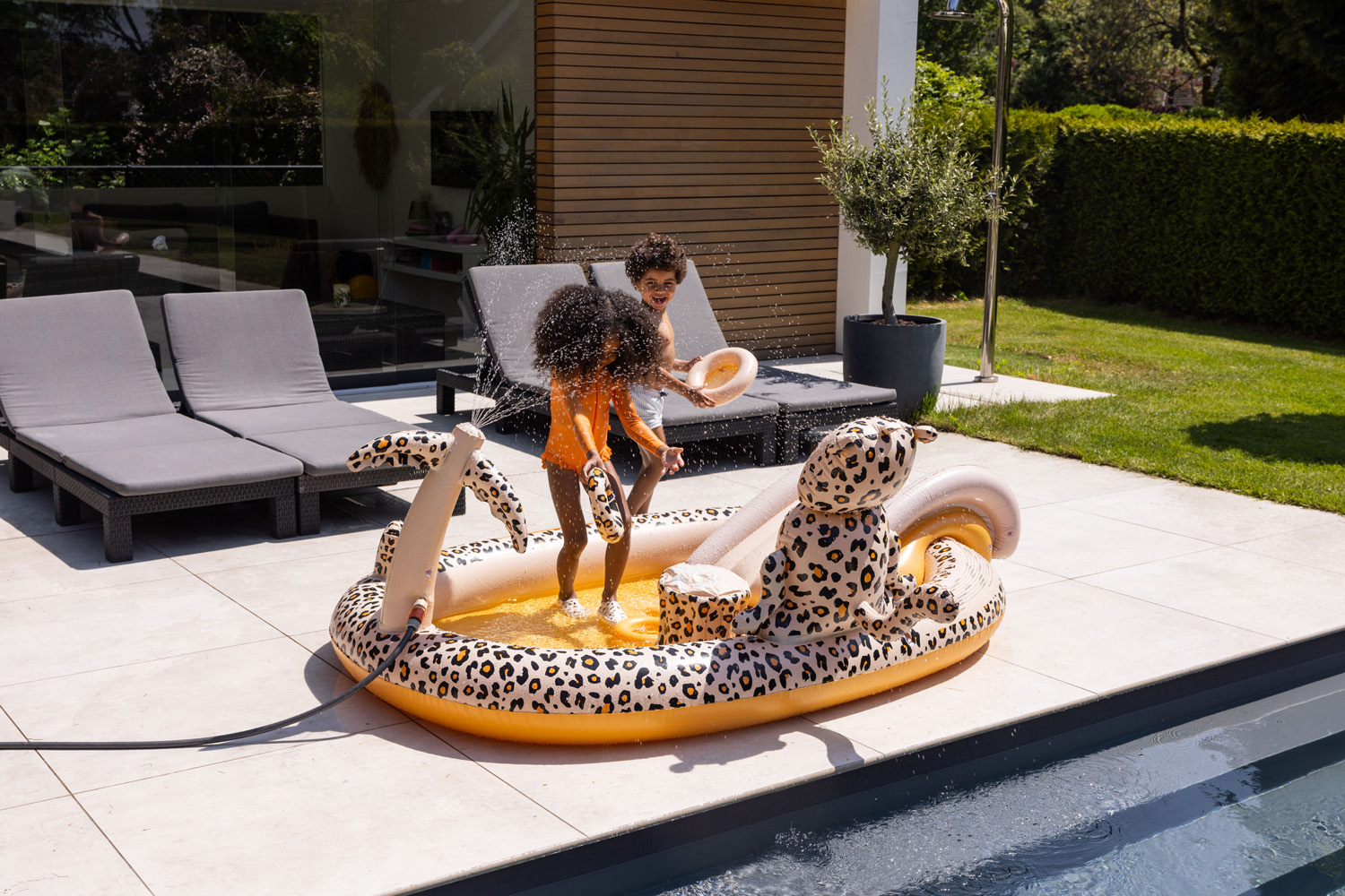 Swim Essentials | Kinderpool 210cm | Beige Leopard Adventure